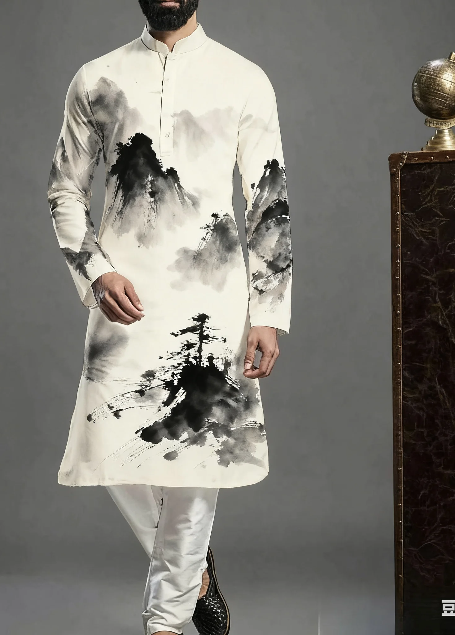 Modelli stampati digitali da uomo con varie moda kurtaasuha, vestibilità casual, vestaglia regolare adatta a tutte le occasioni2026.