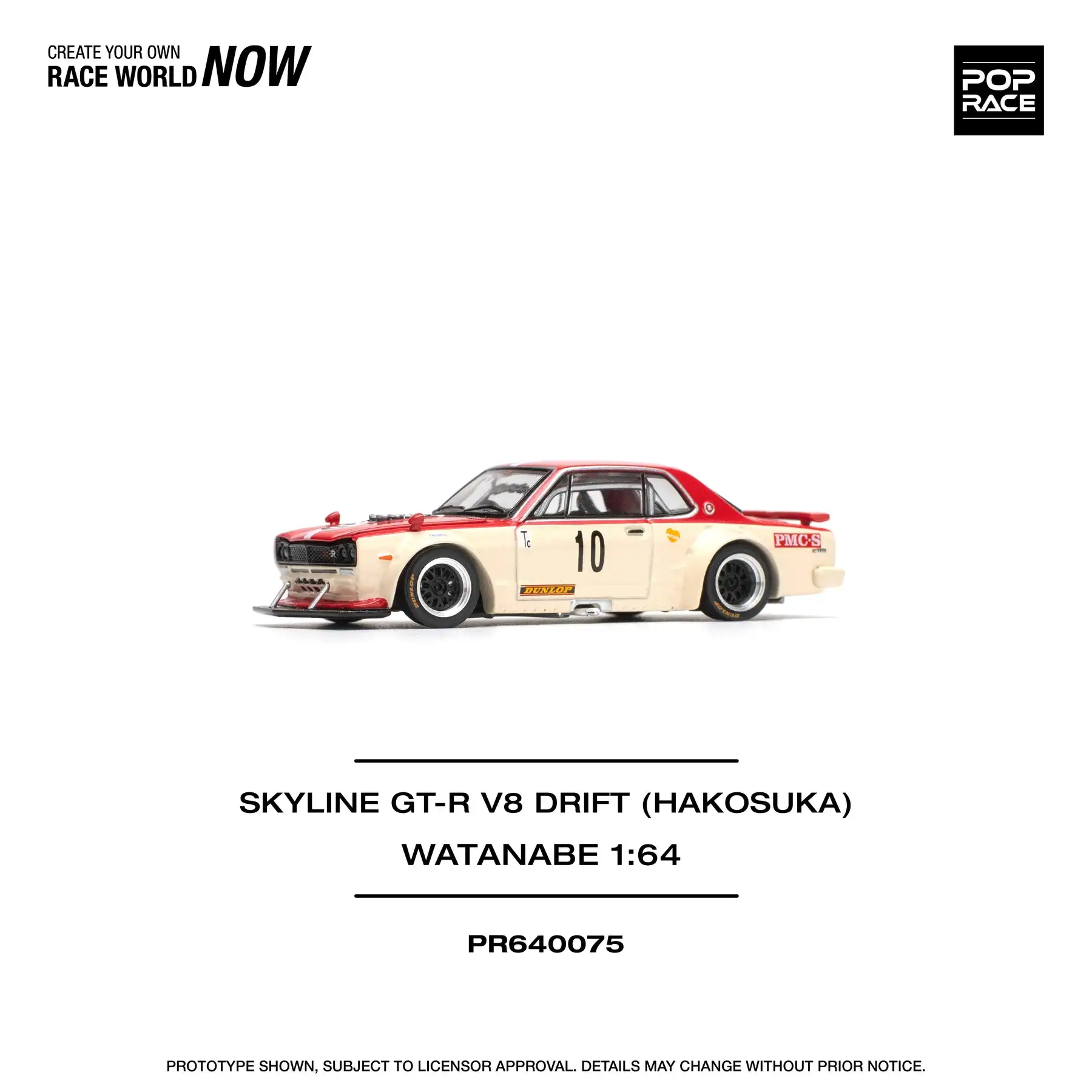 POP RACE 1:64 Nissan Skyline GT-R Hakosuka V8 Drift Watanabe Wheels Classic JDM Race Diecast Model Car In Stock Ready To Ship - view 2