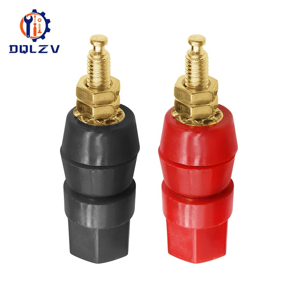 Gold Plated Copper Large Current Amplifier Audio Terminal 4mm Banana Socket Brass Binding Post Adapter Connector