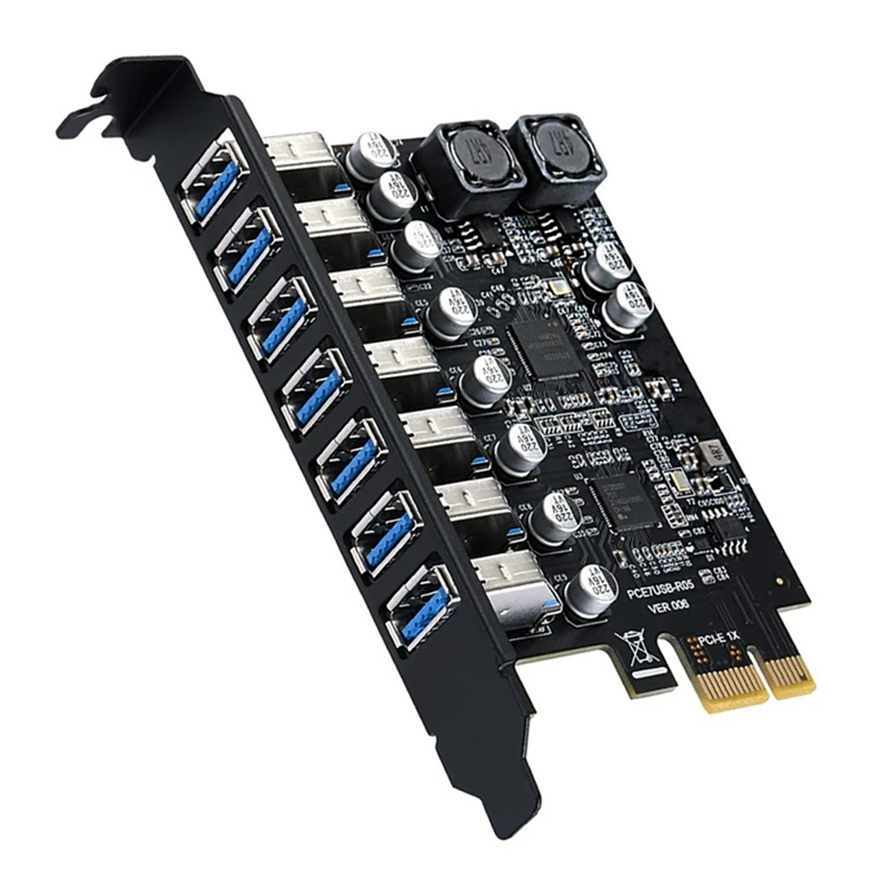 Carte adaptateur PCI Express avec 7 ports, hub USB 3.0, carte Riser, 6 000 cartes, USB 3.2, SEN1 avant