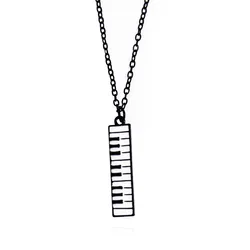 5pairs Piano Keyboard Pendant Necklace Electronic Black White Keyboard Music Necklace for Women Kids Chains Choker Jewelry