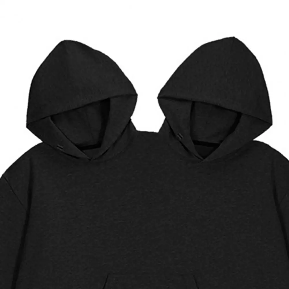 One-piece Sweatshirt Double One-piece Couples Sweatshirt Plus Size Two-person Hoodie with Pocket Loose Solid Color Partner