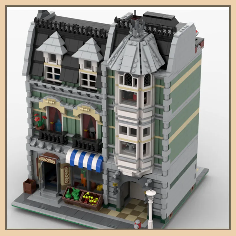 

MOC-239332 Modular Makeover - Green Grocer Building Block MOC Modern Street view architecture Series Modular 3303PCS Toys Bricks