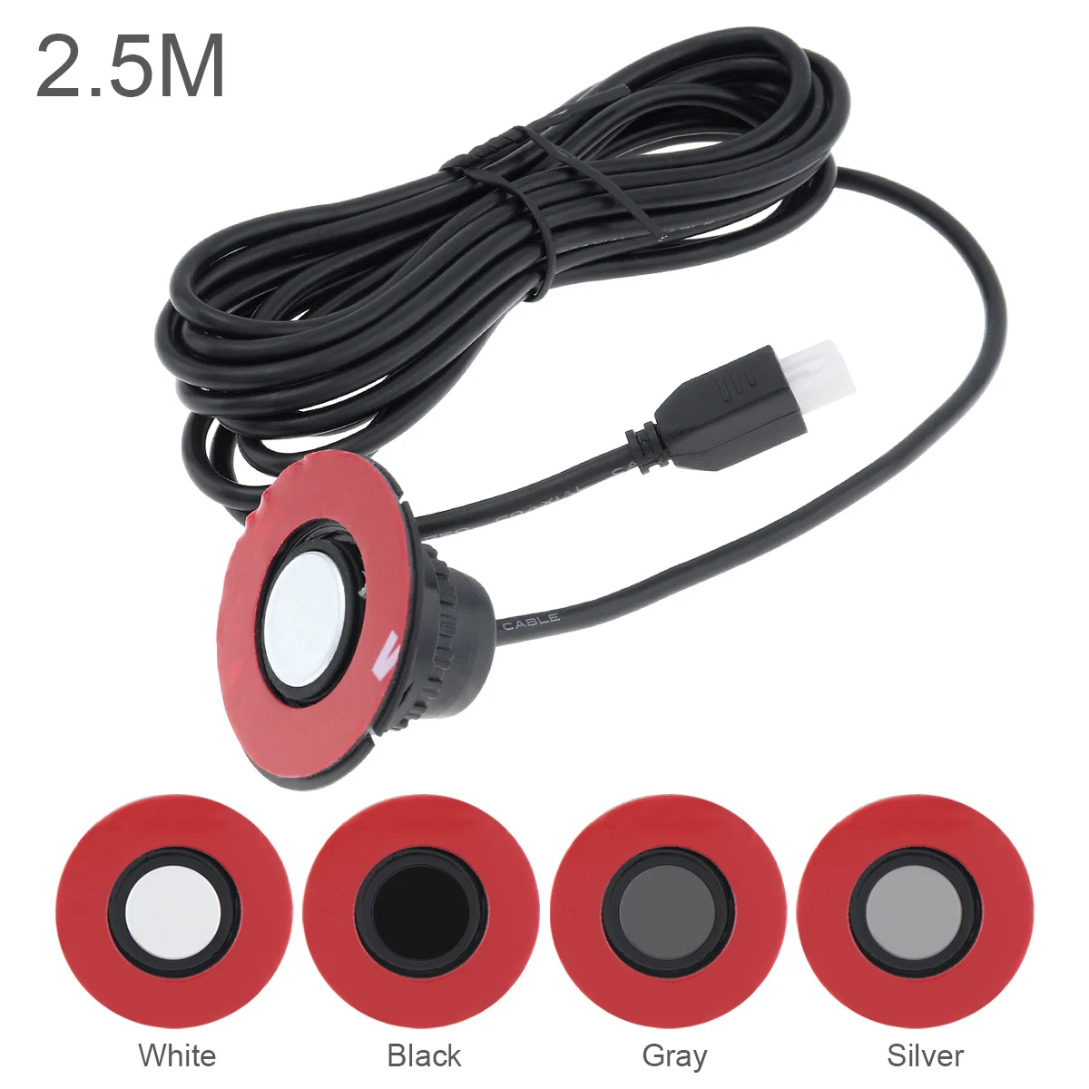 1 piece Length 2.5M / 6M Original 13mm Flat Sensors Adjustable Depth 16mm Car Parking Sensor for Monitor Reverse System