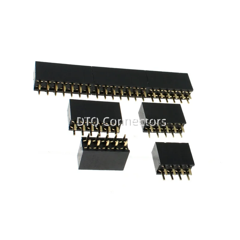 10pcs 2.54mm Pitch 2x2/3/4/5/6/8/10/12/13/15/20/40 Pin Double Row Straight Needle PCB Connector Female Header Socket
