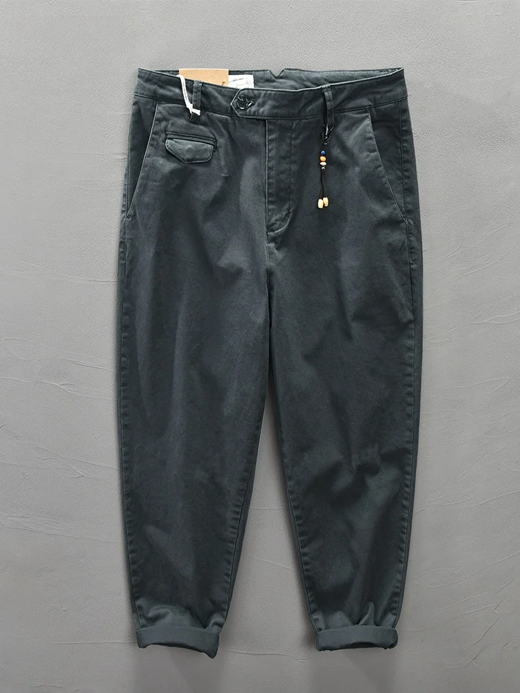 

Loose Straight Leg Workwear Pants for Men Khaki Color Versatile Casual Trousers Youthful Dync Sle All Season Wear