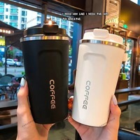 380ml/510ml Stainless Steel Coffee Cup Travel Thermal Mug Leak-Proof Thermos Bottle Tea Coffee Mug Office Business Style Thermos