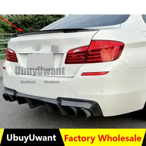 BMW 5 시리즈 M5 520 528 525 F10 F18 P 스타일 2011-2017 ABS 플라스틱 페인트 색상 외부 자동차 후면 테일 윙 트렁크 립 스포일러