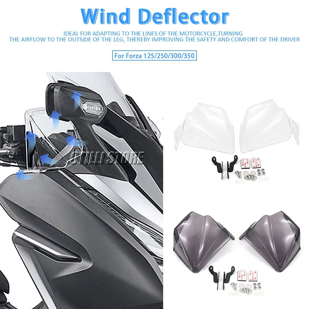 

Motorcycle acrylic Windshield Forza 125 250 Wind Deflector WindScreen HandShield Handguard FOR HONDA FORZA Forza 300 350 2019 -