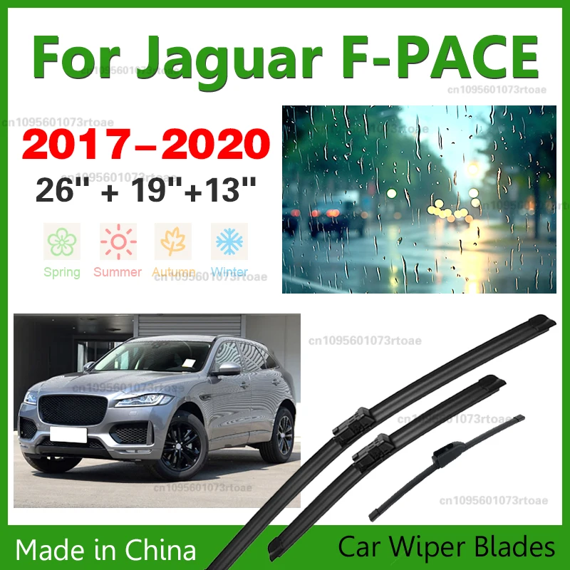 

For Jaguar F-PACE 2017-2020 26"+19"+13" Front Rear Wiper Blades Brushes Cutter Accessories 2017 2018 2019 2020