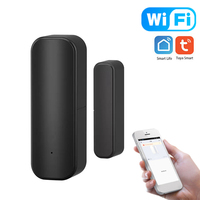 WiFi Door Open Closed Detectors Tuya Window Sensor with App Notification Alert Contact Sensor for Home Security with Black Color