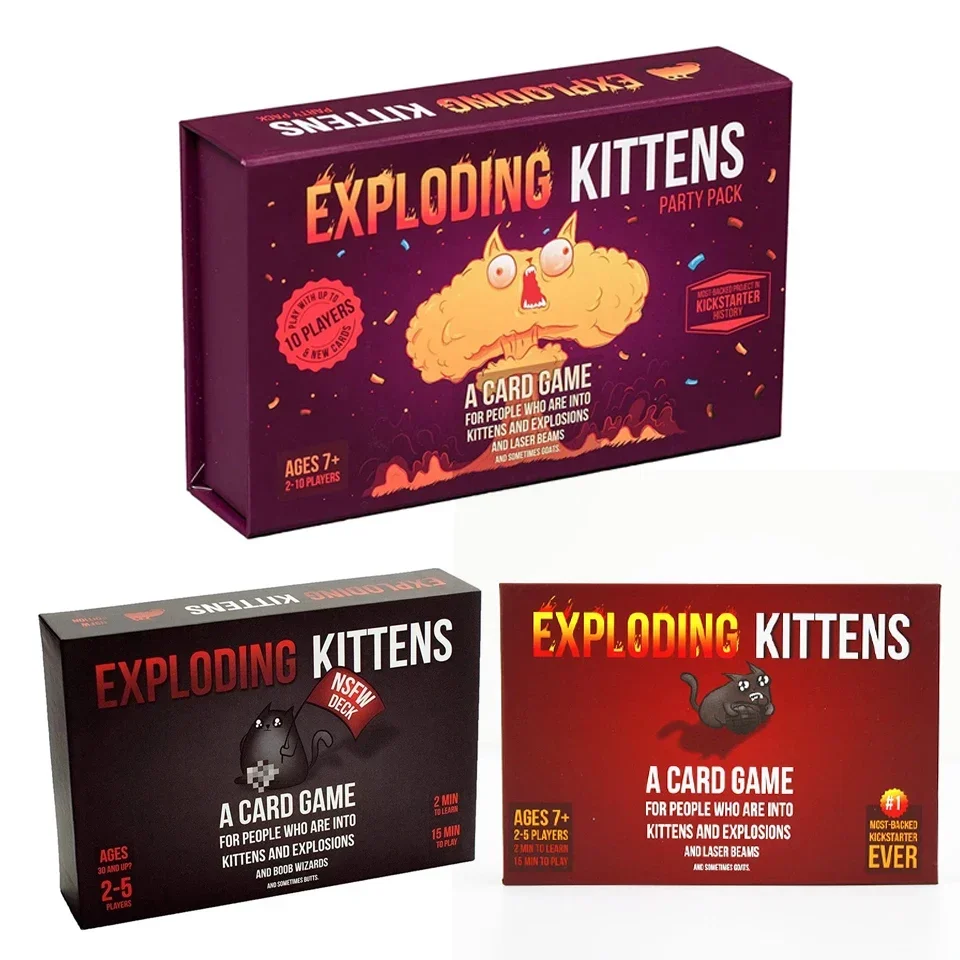 Exploding Kittens 4 in 1 Set Family Party Board Game Fun Adult Kids Toy Cards Game Suitable For Holiday Gift