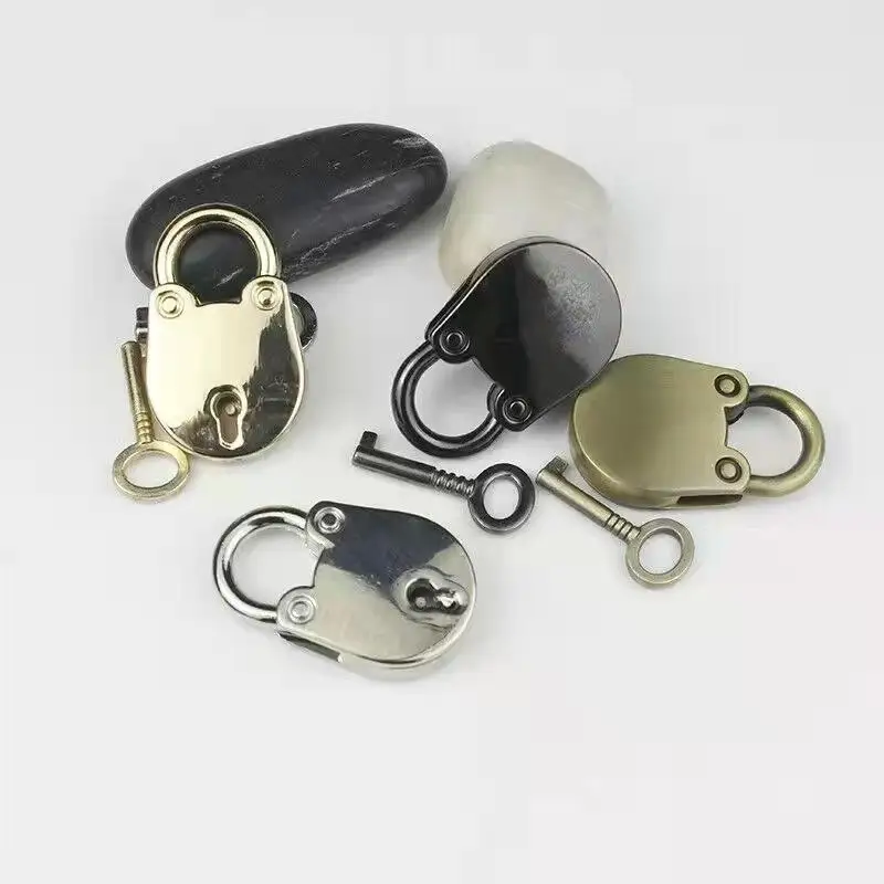 1 Set Delicate Antique Style Mini Padlock Metal Padlock With Key For Travel Wedding Jewelry Box Diary Book Suitcase