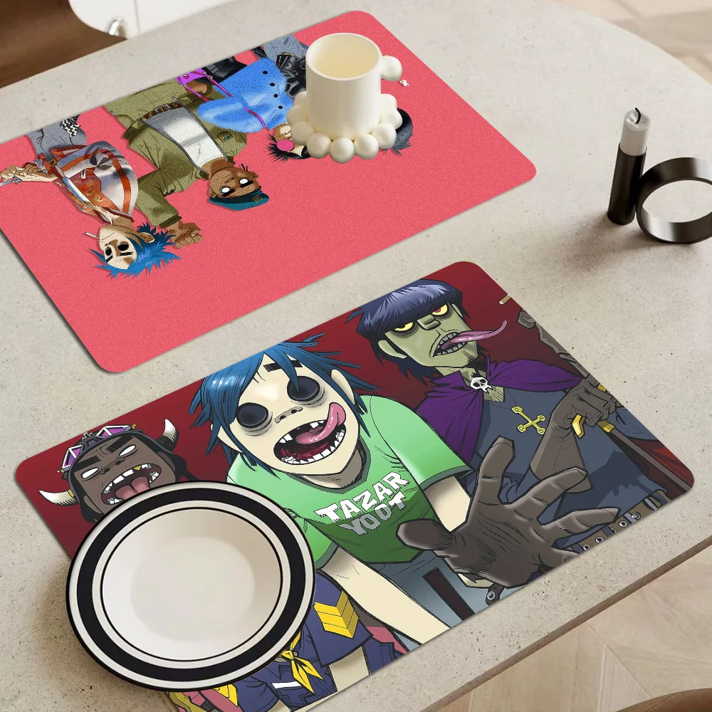 

Gorillaz New Super Absorbent Coffee Dish Kitchen Absorbent Draining Mat Drying Mat Quick Dry Bathroom Placemat