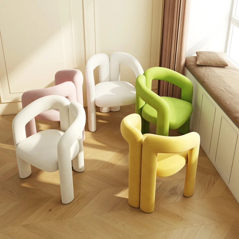 كرسي تزيين غرفة النوم، مقعد مكياج فاخر خفيف، كرسي تسريحة منزلي صغير حديث وبسيط، مقعد أظافر، كرسي تجميل #5