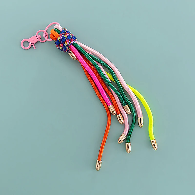 Creative Colorful Braided Lanyard Keychain Anti-Lost Knot Nylon Rope Keyring For Women Men Car Backpack Pendant Accessories Gift