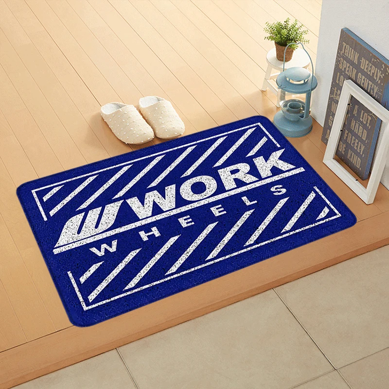 Doormat Flannel Floor Mat Indoor Foot Rug Work Wheel Hub Fluffy Bedside Mats Kitchen Corridor Carpet Ideal for Balcony Decor