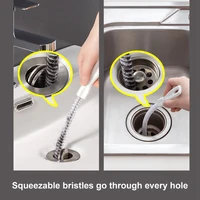 Pipe Dredging Brush Bathroom Hair Sewer Sink Cleaning Brush Drain Cleaner Flexible Cleaner Clog Plug Hole Remover Tool 4