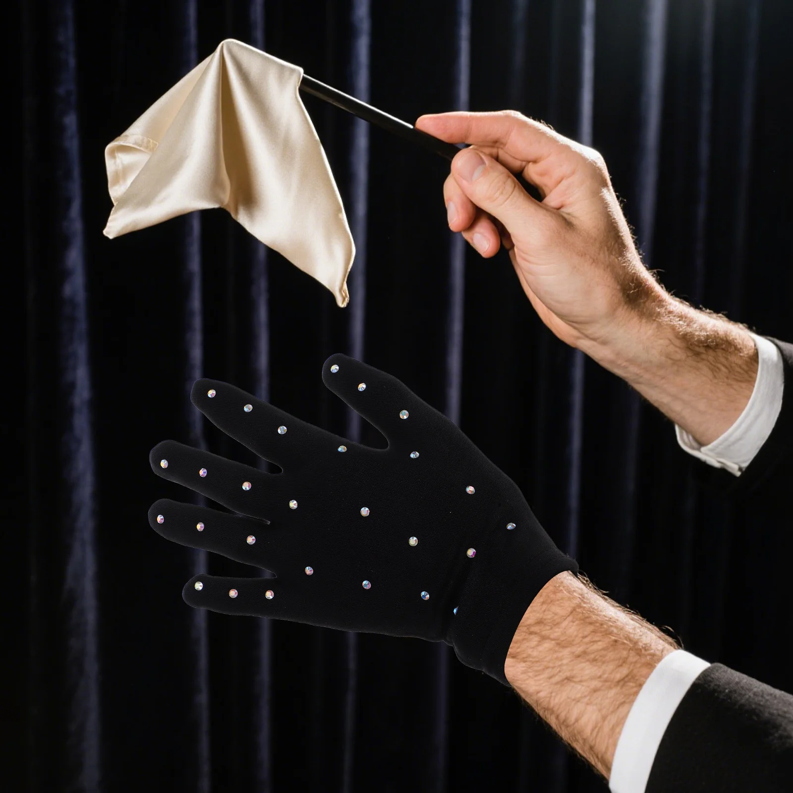 1 пара перчаток для фигурного катания, прочные эластичные волокна, эластичные сценические декоративные перчатки для вечеринок