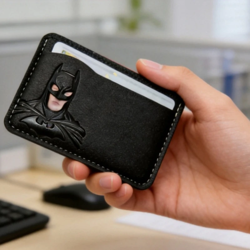 Personalisierter Leder-Ausweishalter mit Superhelden-Masken-Design Großartige Geschenkoption Reisebrieftasche Ausweishalter-2026 PU-Material
