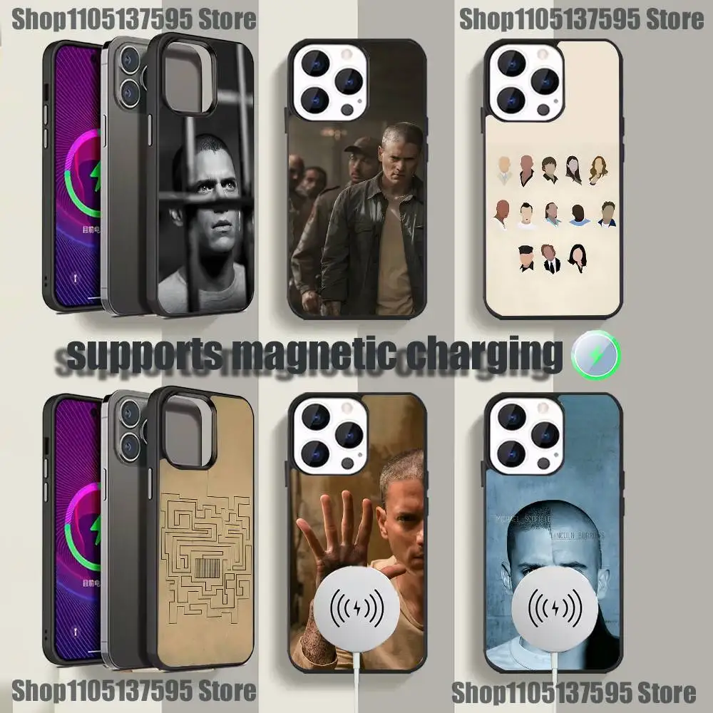 

Michael P-Prison B-Break Phone Case For iPhone 17,16,15,14,13,12,11,Pro,Max,Plus,Mini,SE4,E Magnetic Magsafe Wireless Charging