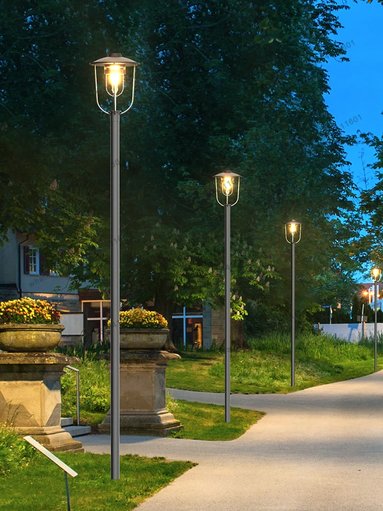 

Simple courtyard outdoor solar pole light view block villa garden garden road light