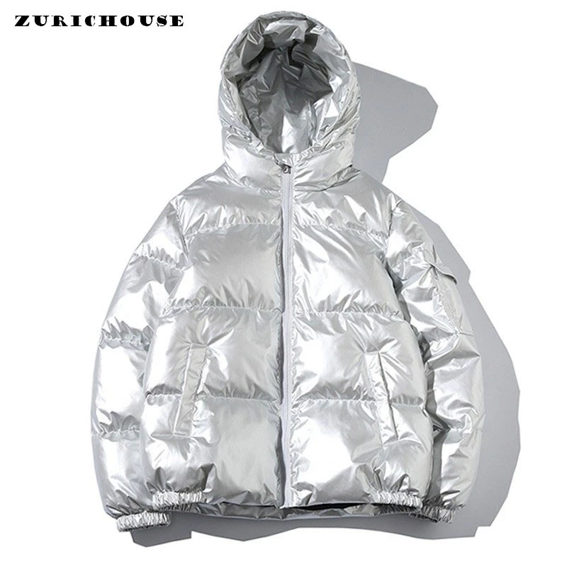 ZURICHOUSE Women\'s Puffer Jacket Winter Hooded Parka Fashion Glossy Waterproof Loose Thicken Warm Down Cotton-padded Coat M-5XL