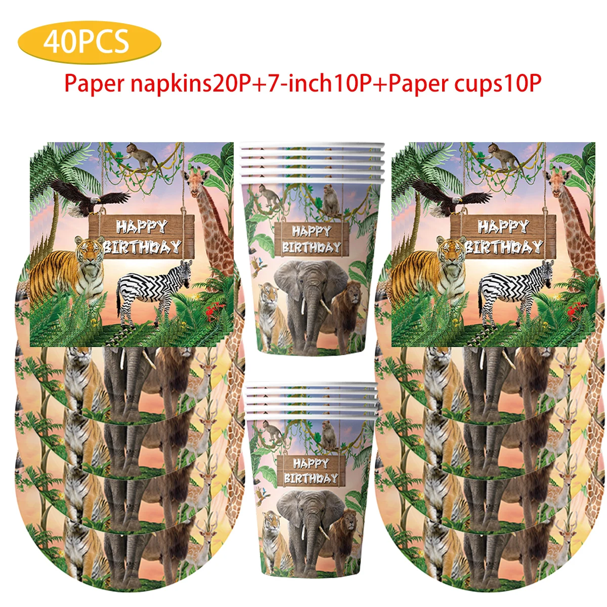 

Jungle Zoo Themed Birthday Party supplies Scene disposable Birthday ecorat decoration party Atmosphere arrangemen se