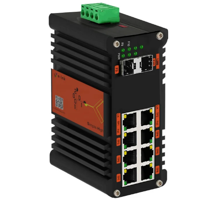 Industrial L2 Plus Managed 8 Port PoE+ Switch with 2 SFP 240W Power for IP Camera and Industrial Automation