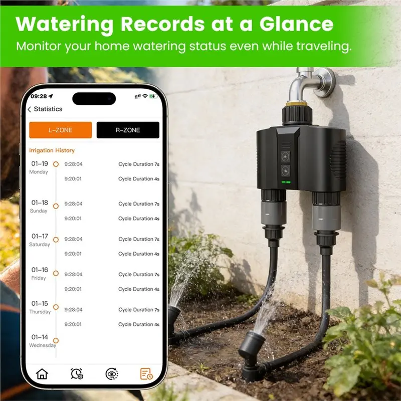 ABWZ-Smart Irrigation Device Dual-Channel Water Valve Garden Lawn Watering Irrigation Tools