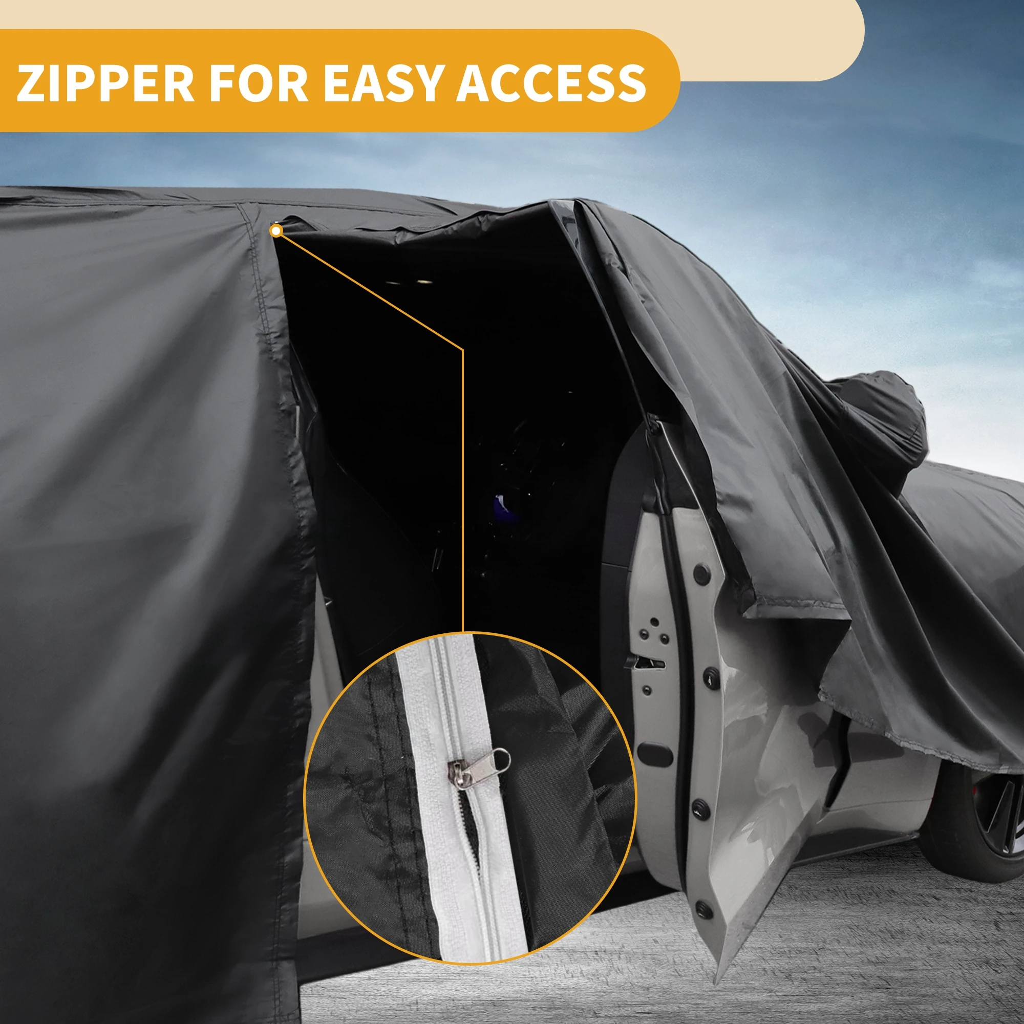 غطاء سيارة Motoforti مقاوم للماء لجميع الأحوال الجوية - حماية خارجية كاملة مقاومة للأشعة فوق البنفسجية لسكودا Enyaq 210D-PU