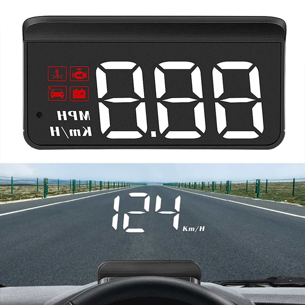 Car OBD2 HUD Head Up Display Windshield Projector Speedometer Gauge On Board Computer Digital Electronic Auto Accessories