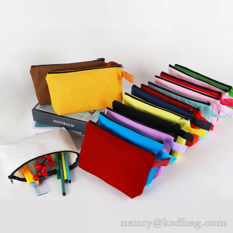 

Colorful Canvas Zipper Pouches for Cosmetic Makeup Bags and Pencil Case 10Pack