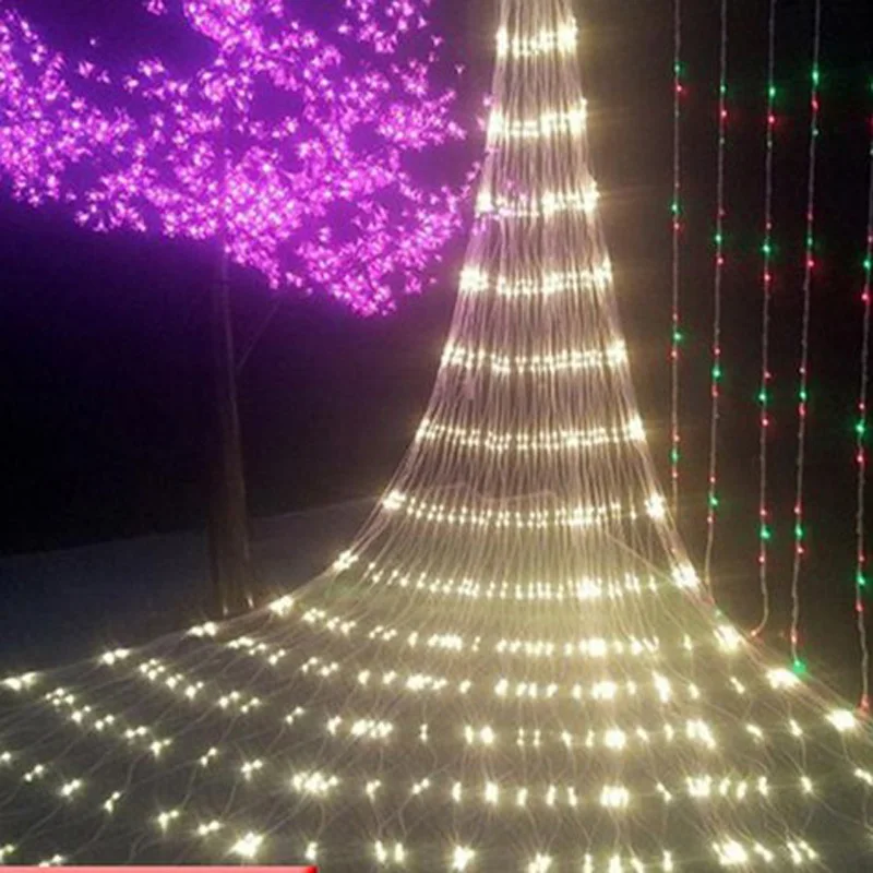 MEMEOKON 3M *2M200LED Net Lights Large Outdoor Christmas Decorations Garden Mesh Fairy Light Christmas Outdoor Waterproof