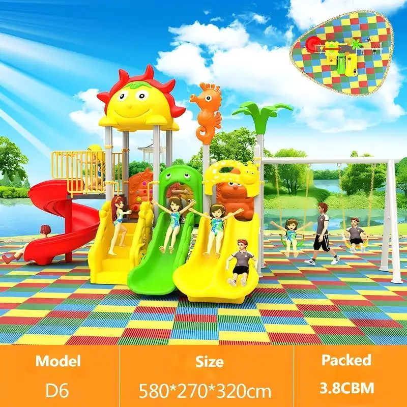 Steel Swing Set and Plastic Slide Kids-Playground Outdoor Game for Sale