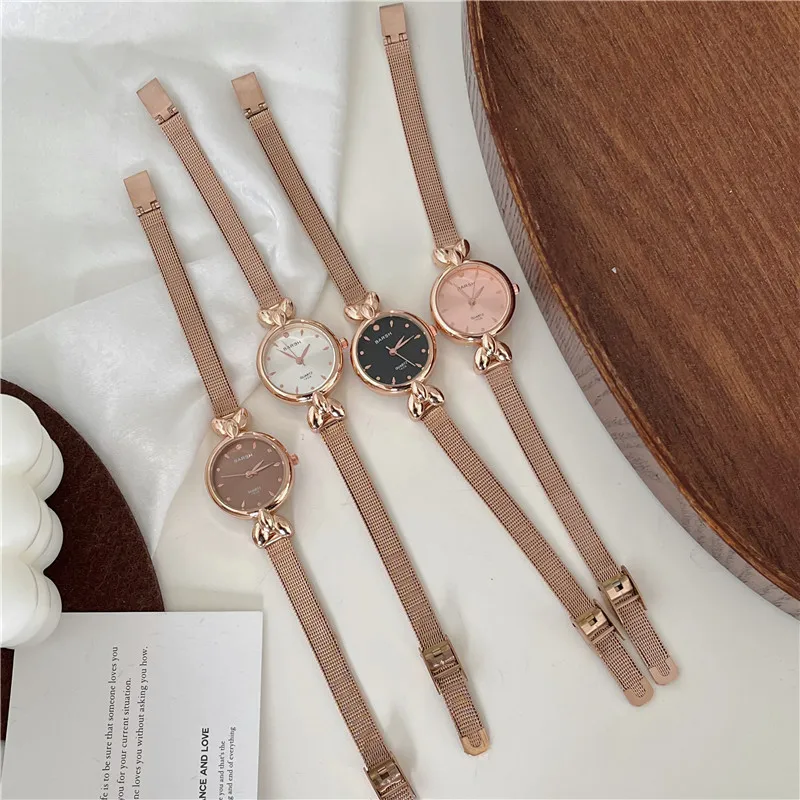 Reloj de pulsera de diseño Simple para mujer, Color dorado, elegante, informal, fiesta de negocios, regalo analógico