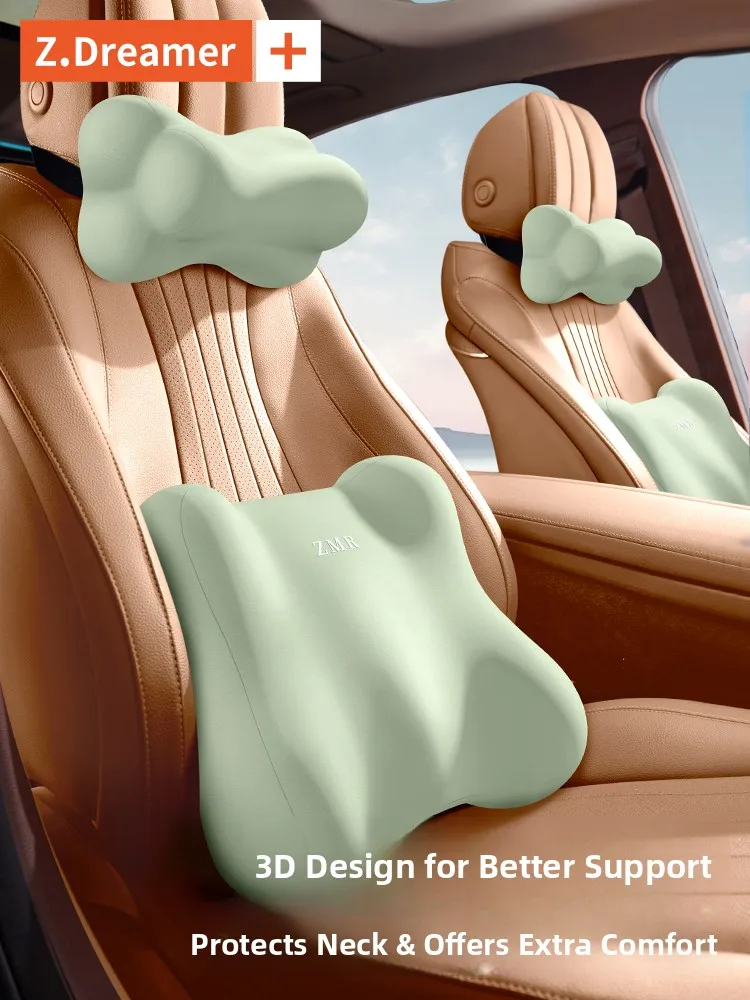 

Подголовник автомобиля Ne Поддержка поясничного куриона Пара пены с эффектом памяти Подушка водителя автомобиля Удобные аксессуары Auile