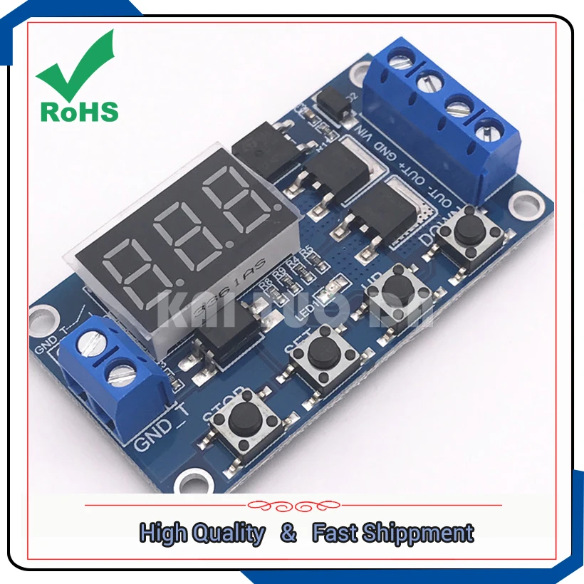 Trigger cycle timing delay switch circuit Dual MOS tube control board instead of relay module 12V 24V