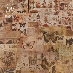 JIANWU Vintage Collection 1857 Series Plant Butterfly Landscaping Material Collage Sticker Creative DIY Journal Stationery