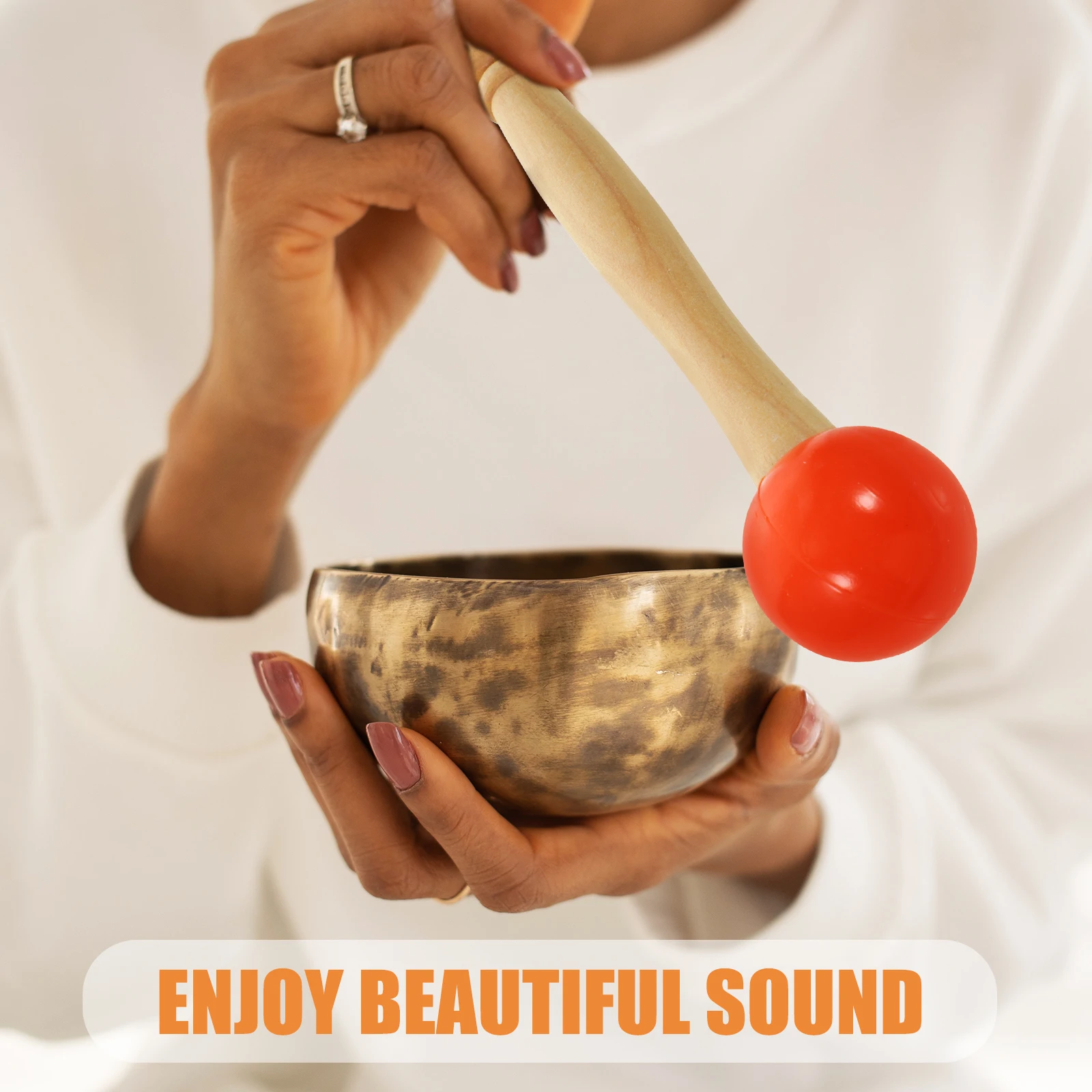 

Crystal Singing Mallet Rubber Head Singing Bowl Sticks Black O Ring Yoga Meditation Music Accessories Strikers
