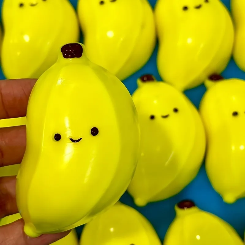 

Супер мягкая резиновая игрушка-банан ручной работы с имитацией фруктов, медленный отскок, зажим для снятия давления, компрессионная игрушка, детский праздничный подарок
