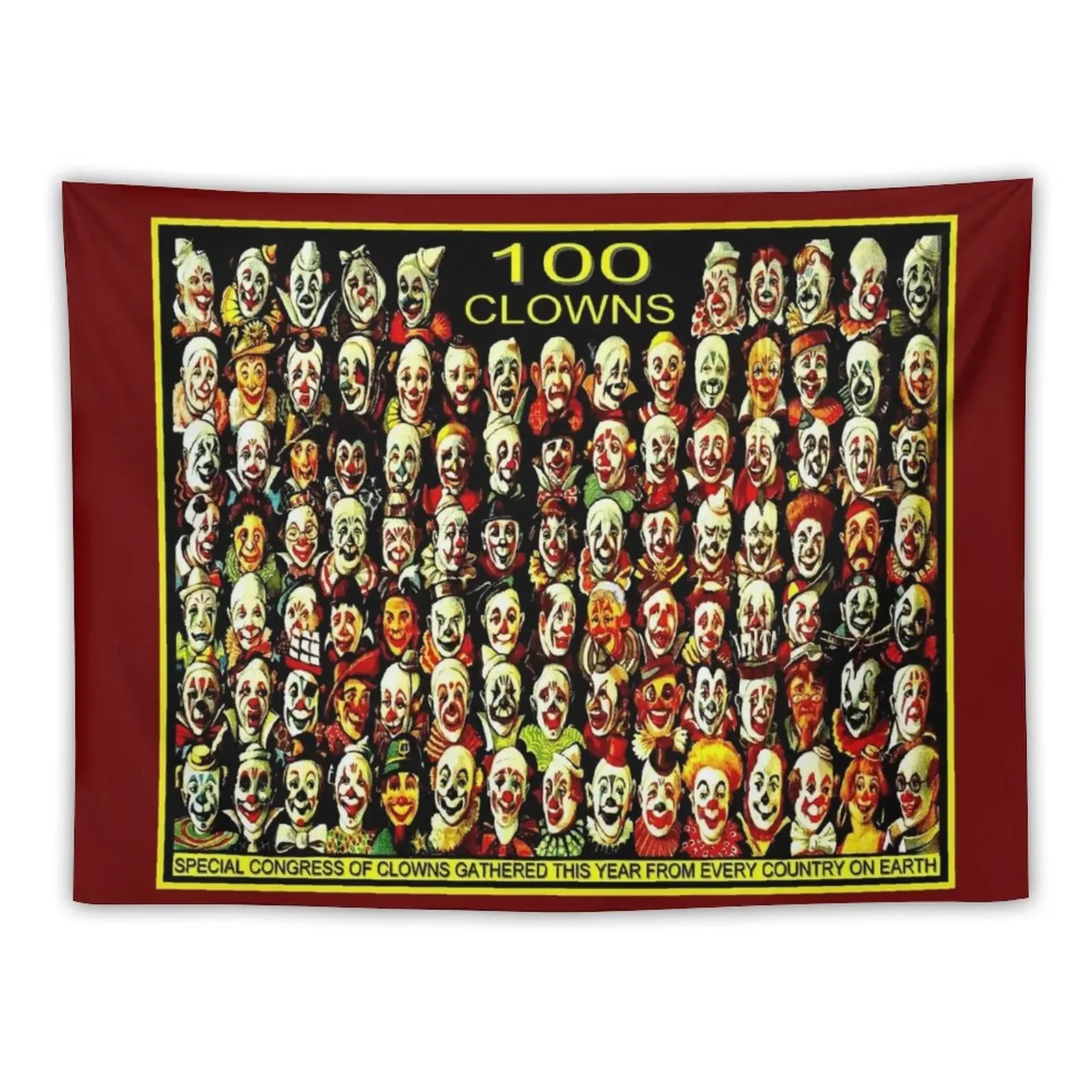 

CLOWN CONGRESS; Vintage Circus Advertising Print Tapestry Aesthetic Room Decoration For Bedroom Tapestry