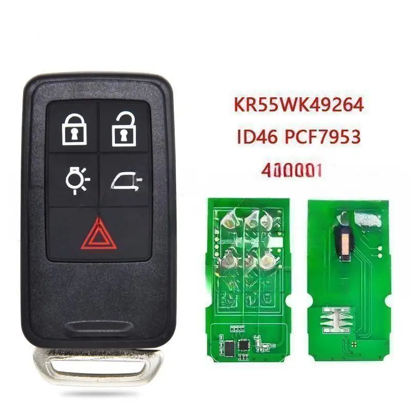 

Автомобильный брелок DIYKEY KR55WK49264 для Volvo V40 V60 S80 XC70 XC60 S60 S60L 433 МГц FSK ID46 чип 5 кнопок автомобильный смарт-ключ дистанционного управления