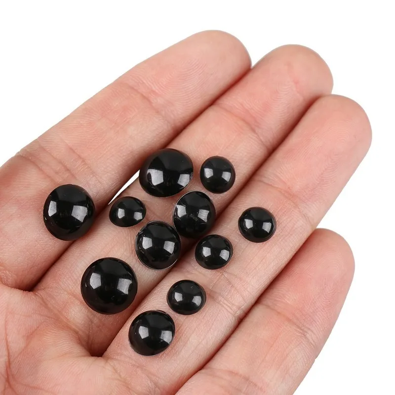 500pcs 3-12mm Black Plastic Safety Eyes for Bear Doll Animal Puppet DIY Crafts Children Kids Toys Eyes Accessories