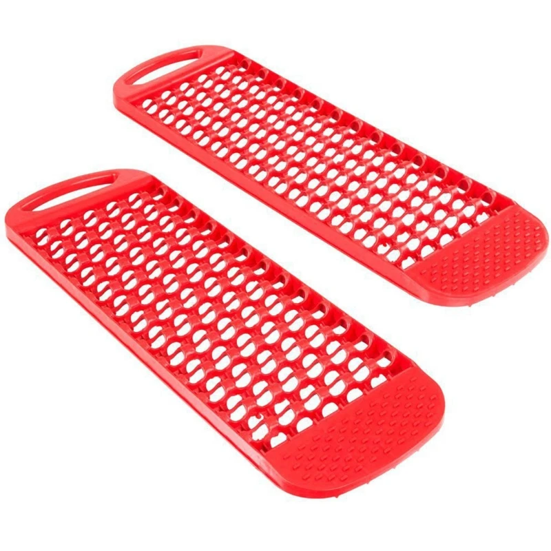 2Pcs Vehicle  Recovery Board Track Sand Mud Snow Ladder Ramps Road Tyre Ladder Anti-skid Board Plate