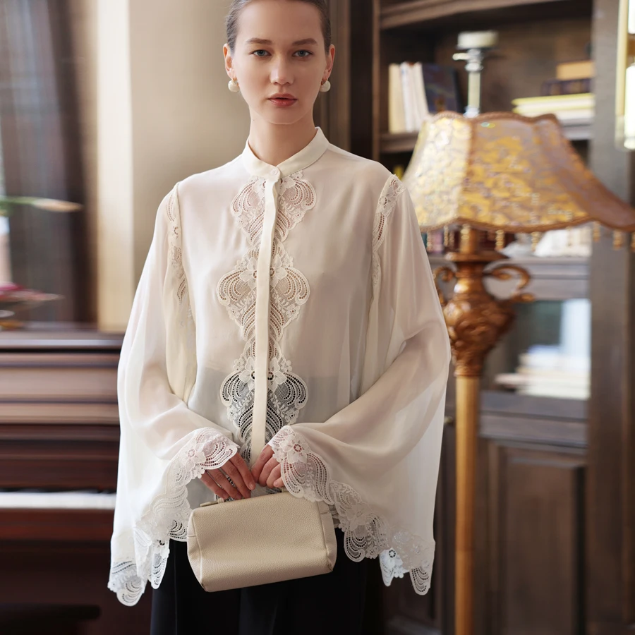 

Chu Qi High Faion Godd Series Очаровательная антикварная кружевная вышивка из шелка Long Sve irt French Sle Straight Cut Женские...