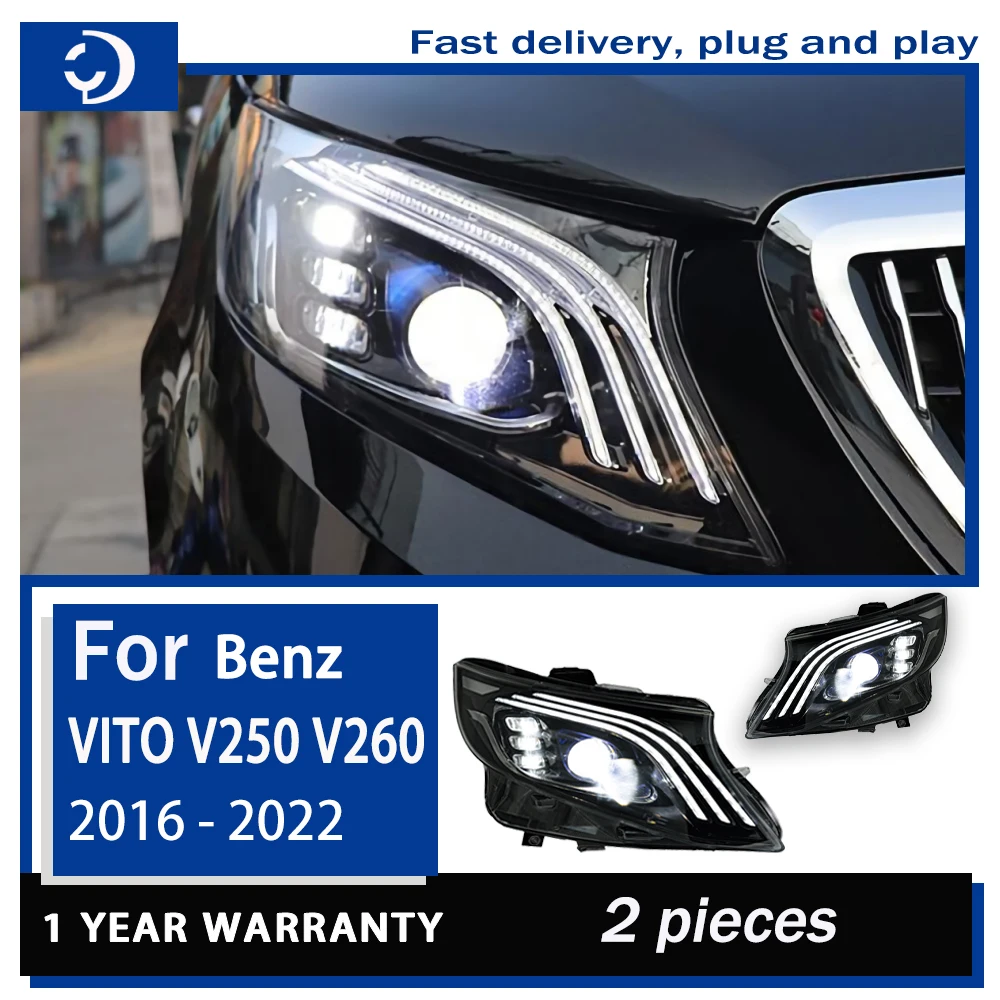 Car Styling Headlights For VITO V260 V250 V-Class W447 Front LED 2016-2022 Head Lamp DRL Signal Projector Lens Auto Accessories