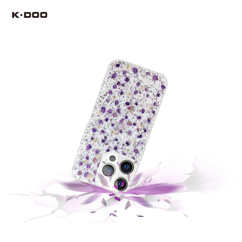 K-Doo Flowers Small Floral Genuine Real Flower Phone Case Natural Dried Flower Back Cover for iPhone13/13mini/13pro/13promax