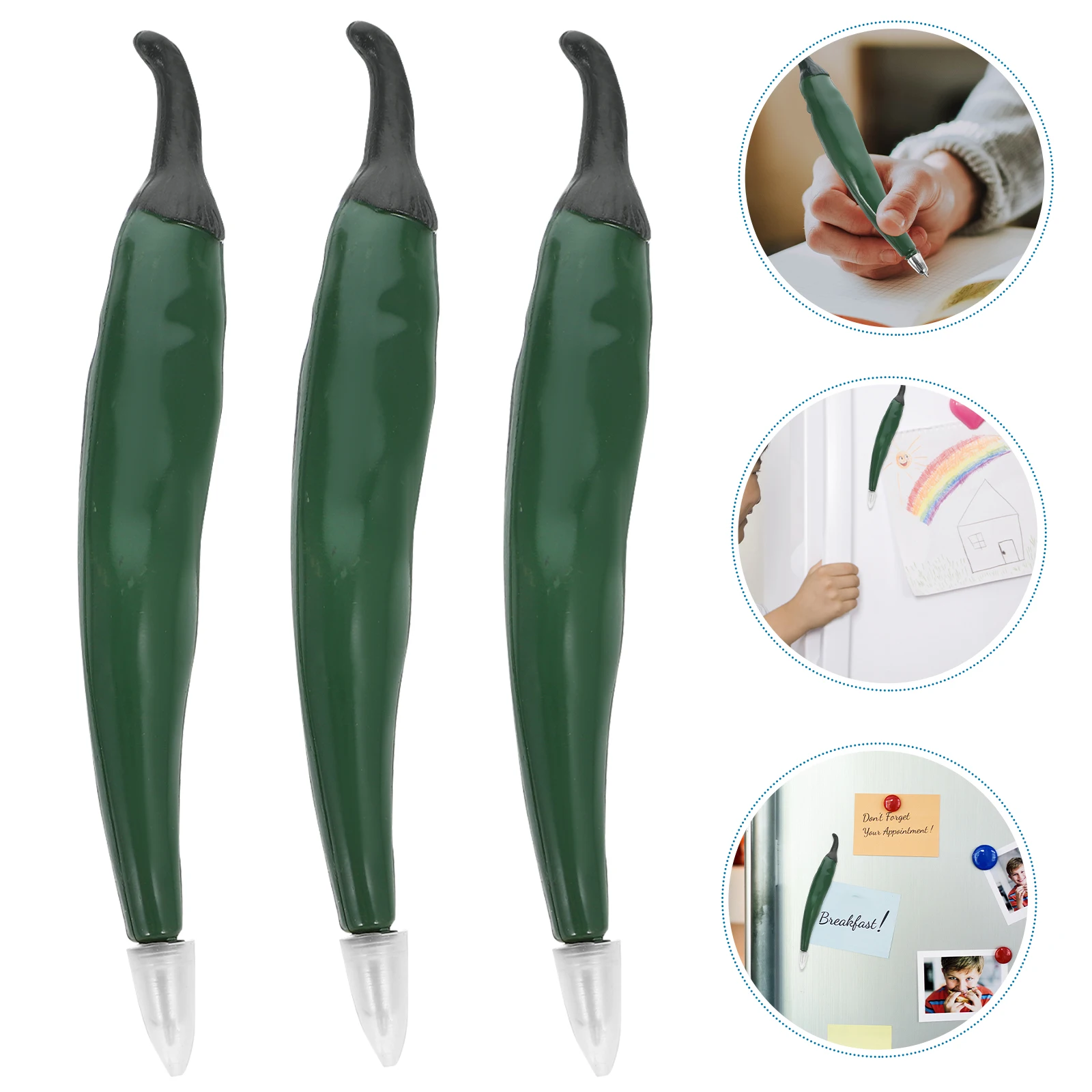 

6pcs Creative Ballpoint Pepper Shaped Vegetable Design Smooth Writing Pens For Students School Lightweight Portable Decorative
