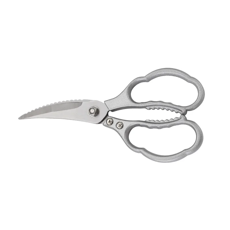 1Pieces Stainless Steel Kitchen Scissors Chicken Bone Scissors Household Scraping Scales Food Scissors Barbecue Scissors